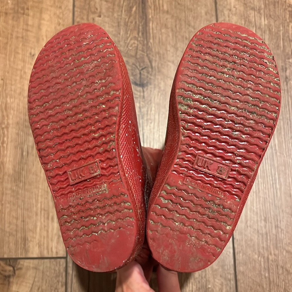 Hunter Toddler Girl Red Glitter Rain Boots, size 9/10 - Picture 6 of 8